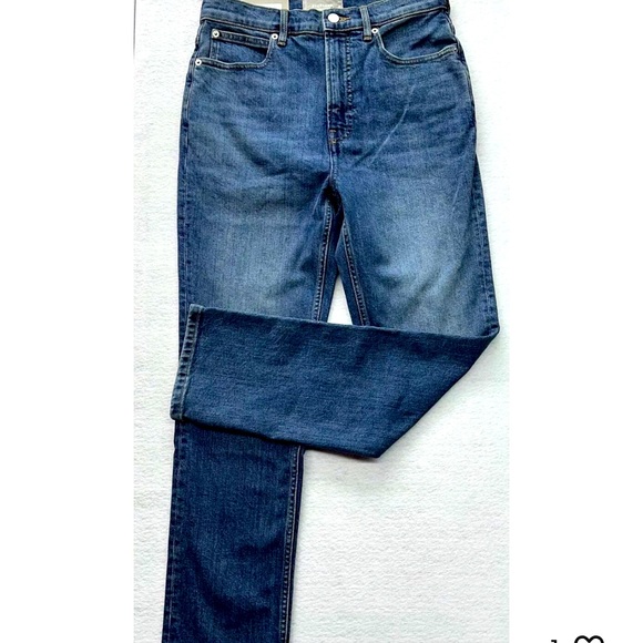 Everlane Jeans Women 28 Short Blue The Way High Organic Cotton Med Wash Straight - Picture 1 of 11